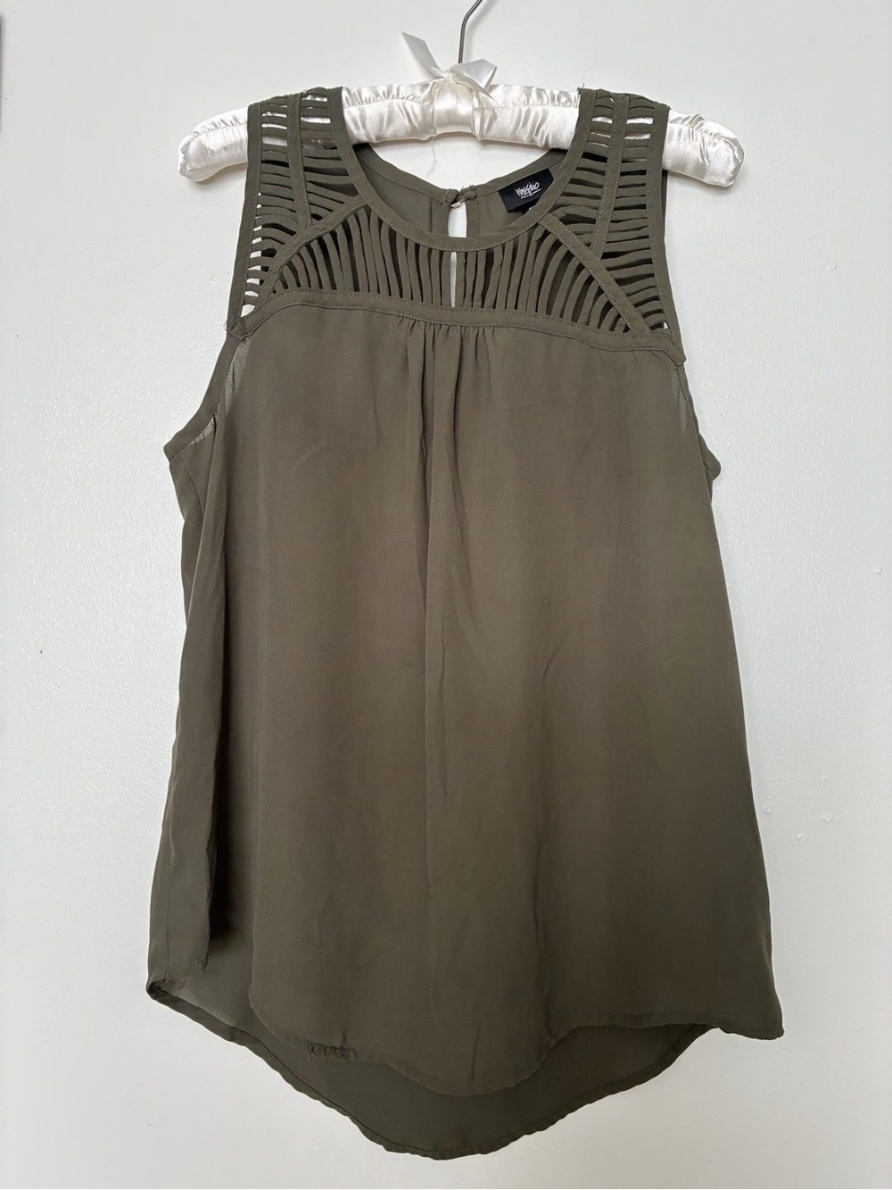 Olive green sleeveless top